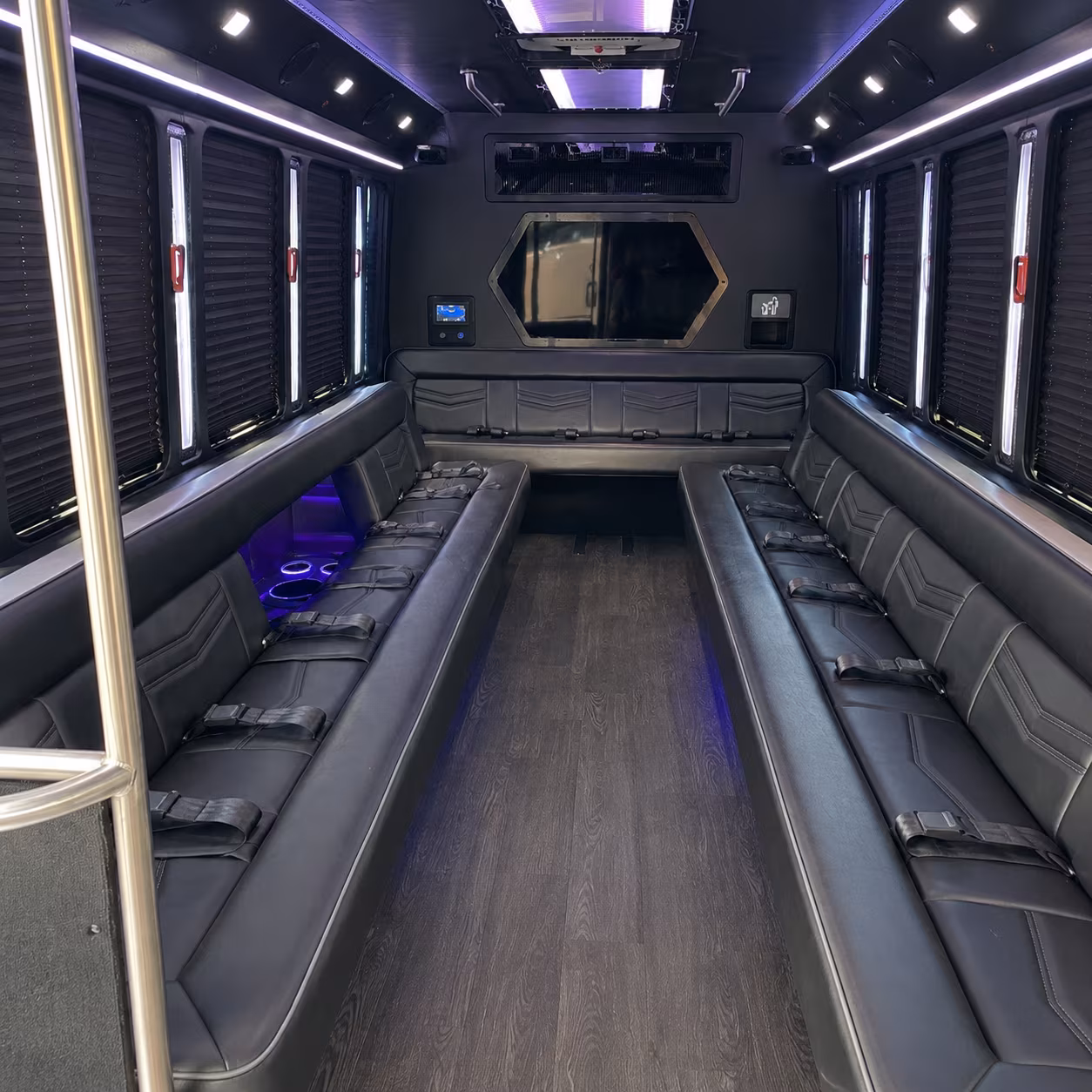 denver 18 passenger party bus interior