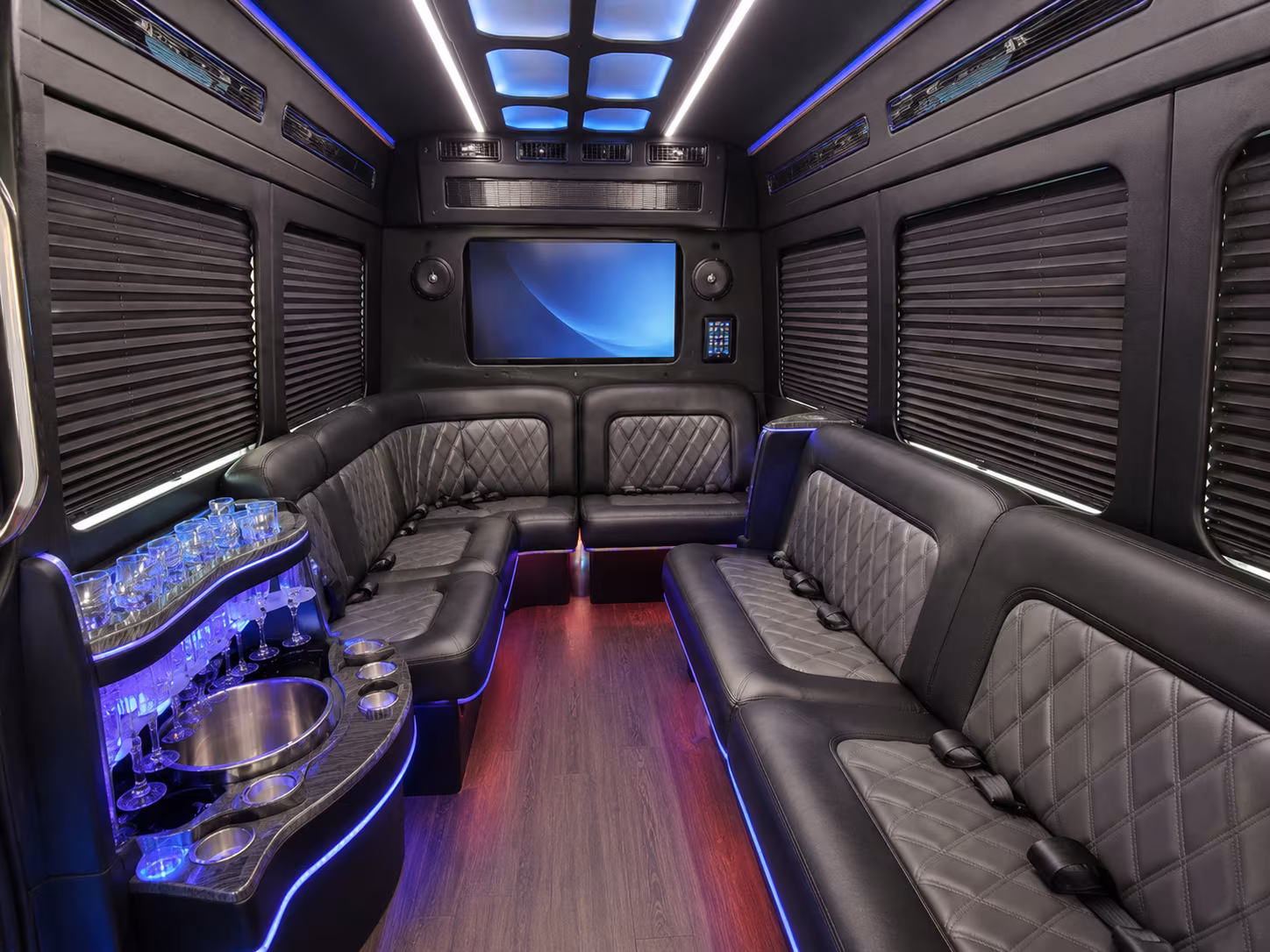 denver 40 passenger party bus interior